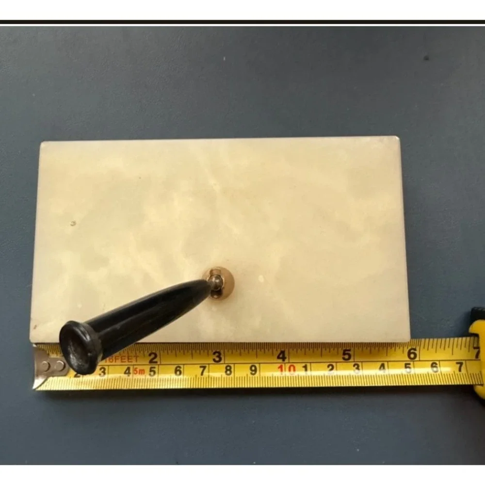 Alabaster Desk Pen Stand Base w/ Swivel Socket Mid Century Office Decor Vintage